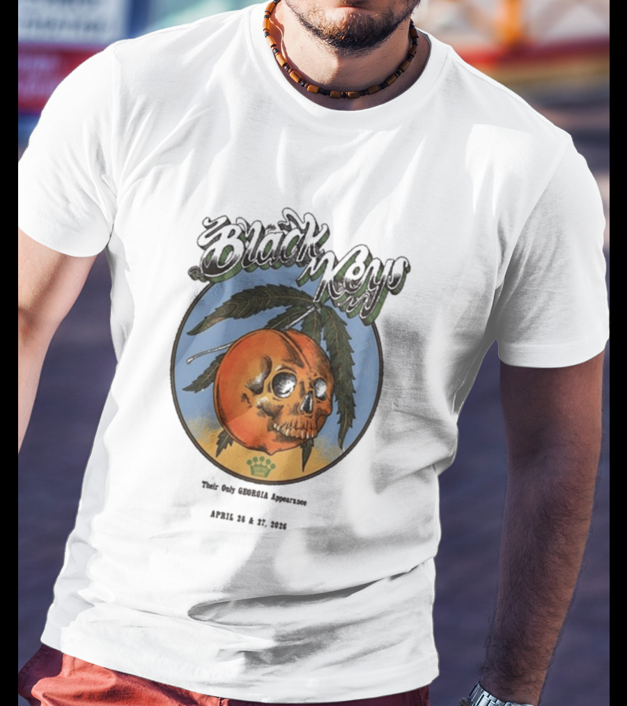 The Black Keys 2026 Atlanta Peach Skull April 26 27 Tour Date T-Shirt