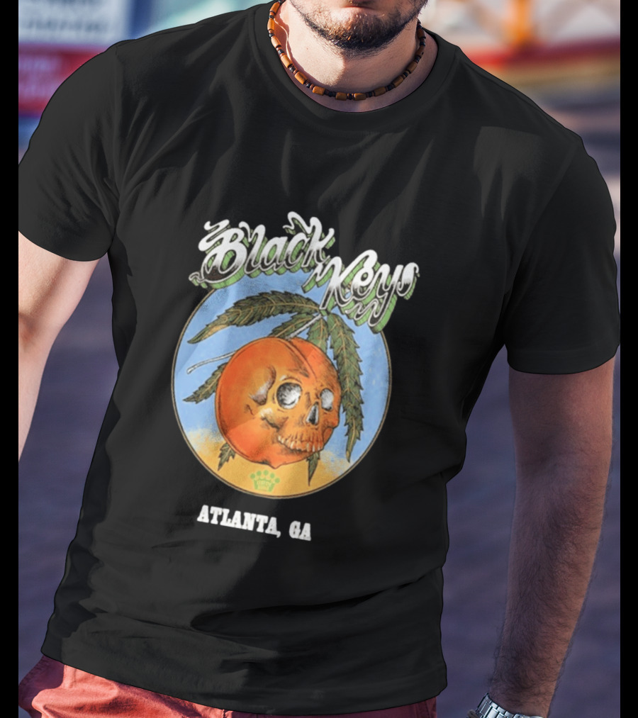 Black Keys Atlanta GA Skull Orange T-Shirt