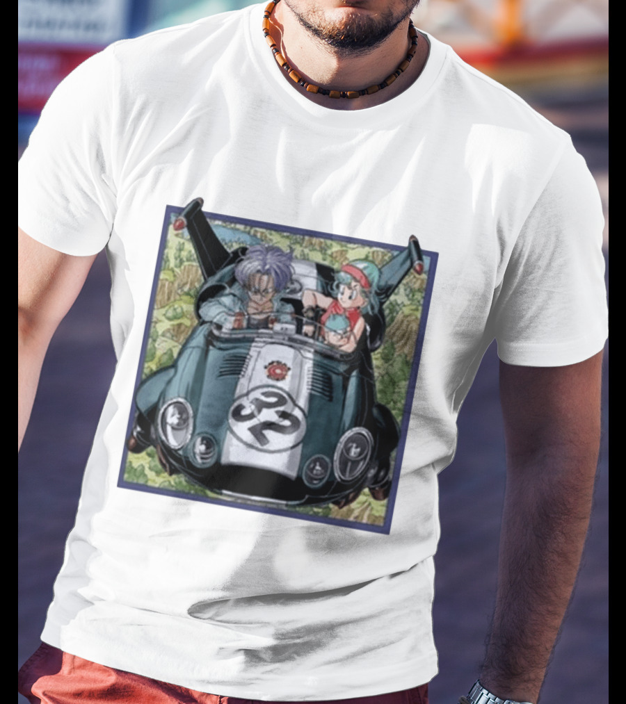 Dragon Ball Z Capsule Corp Adventure Trunks And Bulma Car Ride T-Shirt