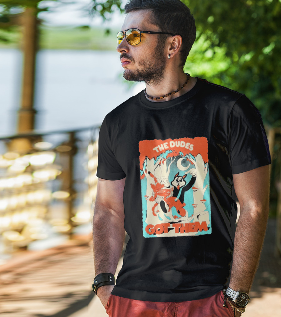 The Dudes Got Them Big Black Wolf In Forest Adventure T-Shirt