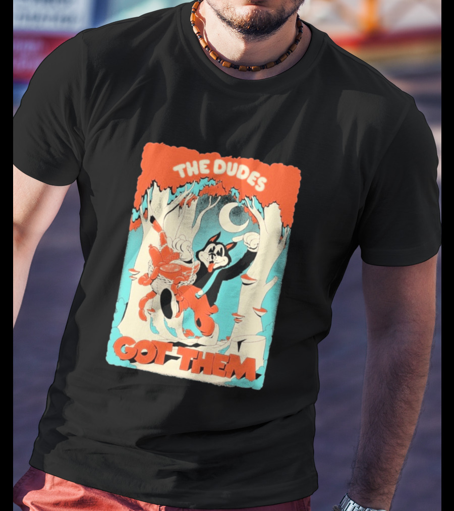 The Dudes Got Them Big Black Wolf In Forest Adventure T-Shirt