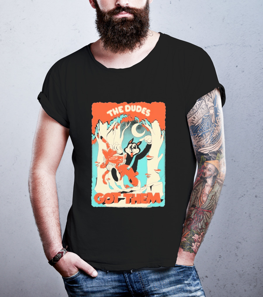 The Dudes Got Them Big Black Wolf In Forest Adventure T-Shirt