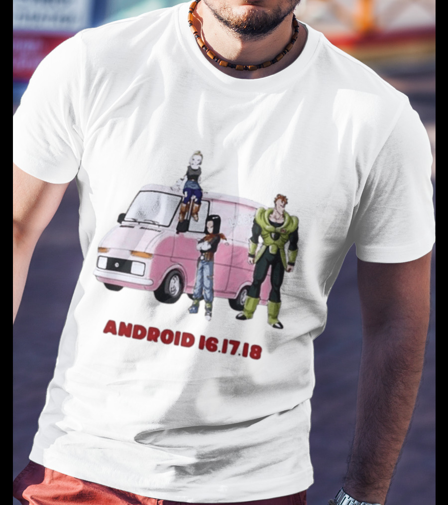 Dragon Ball Z Android 16 17 18 Pink Van Scene T-Shirt