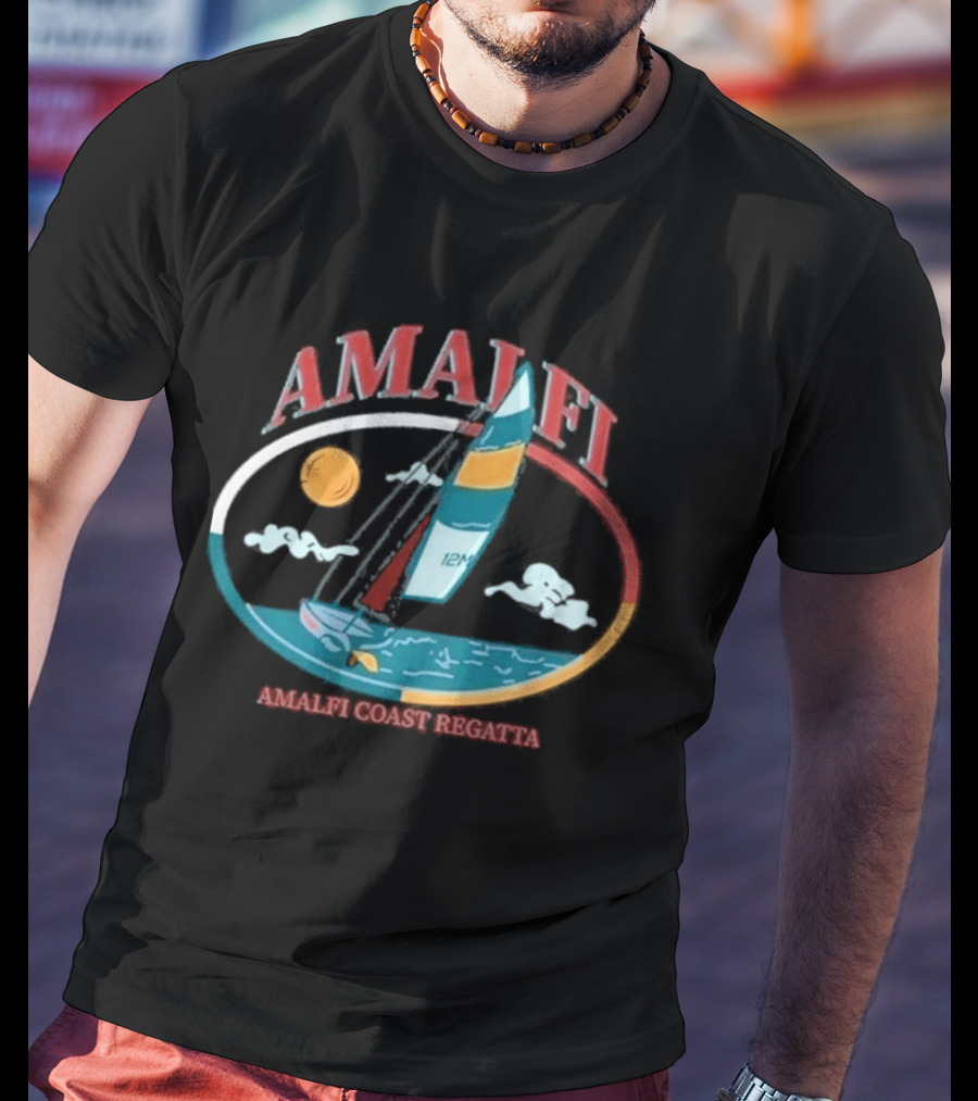 Amalfi Coast Regatta 12M Sailboat Sun And Sea T-Shirt