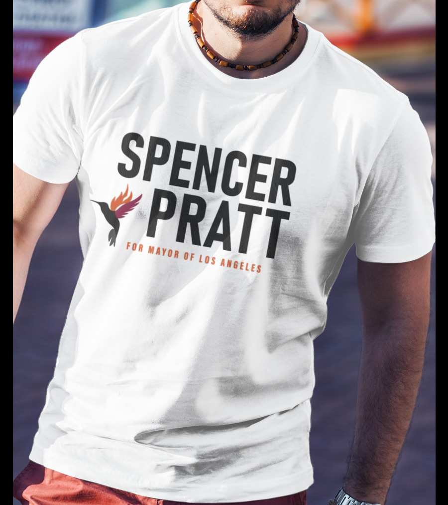 Spencer Pratt For Mayor Of Los Angeles Campaign Hummingbird Flames T-Shirt