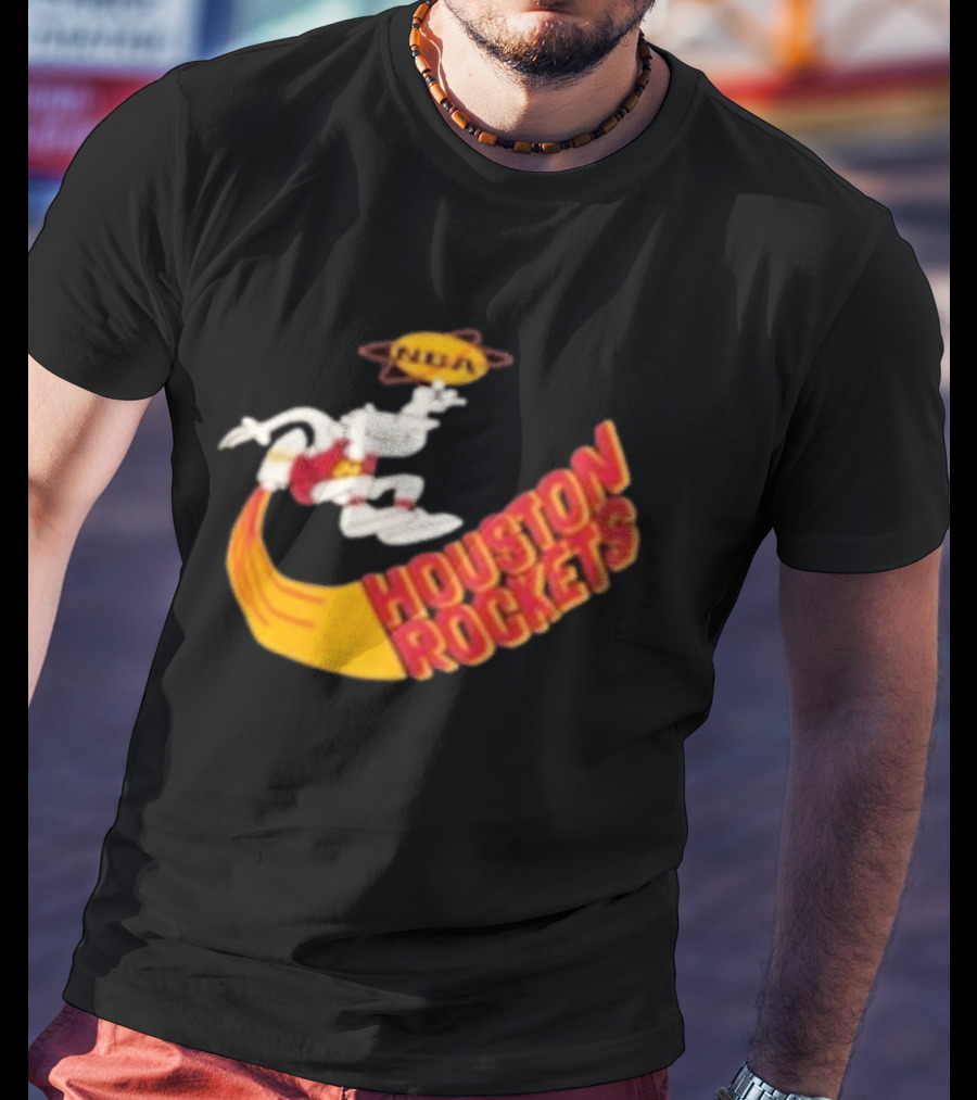 NBA Houston Rockets Retro Mascot Worn T-Shirt