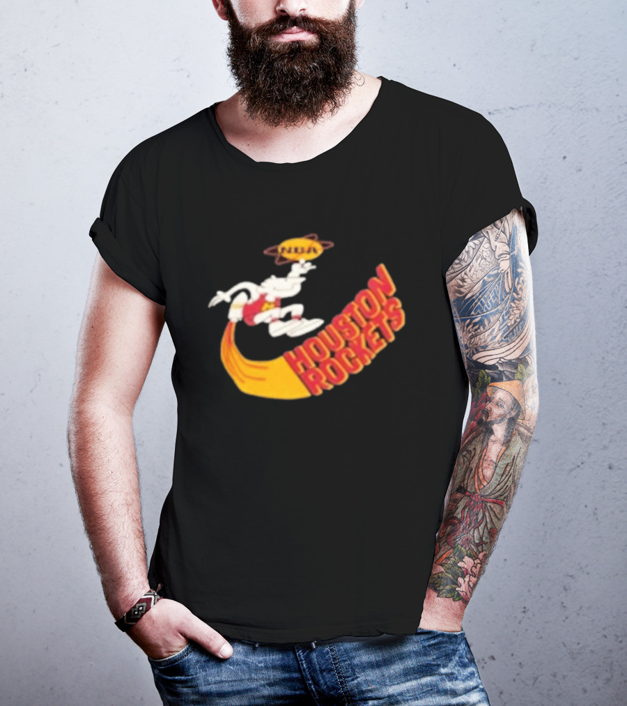NBA Houston Rockets Retro Mascot Worn T-Shirt