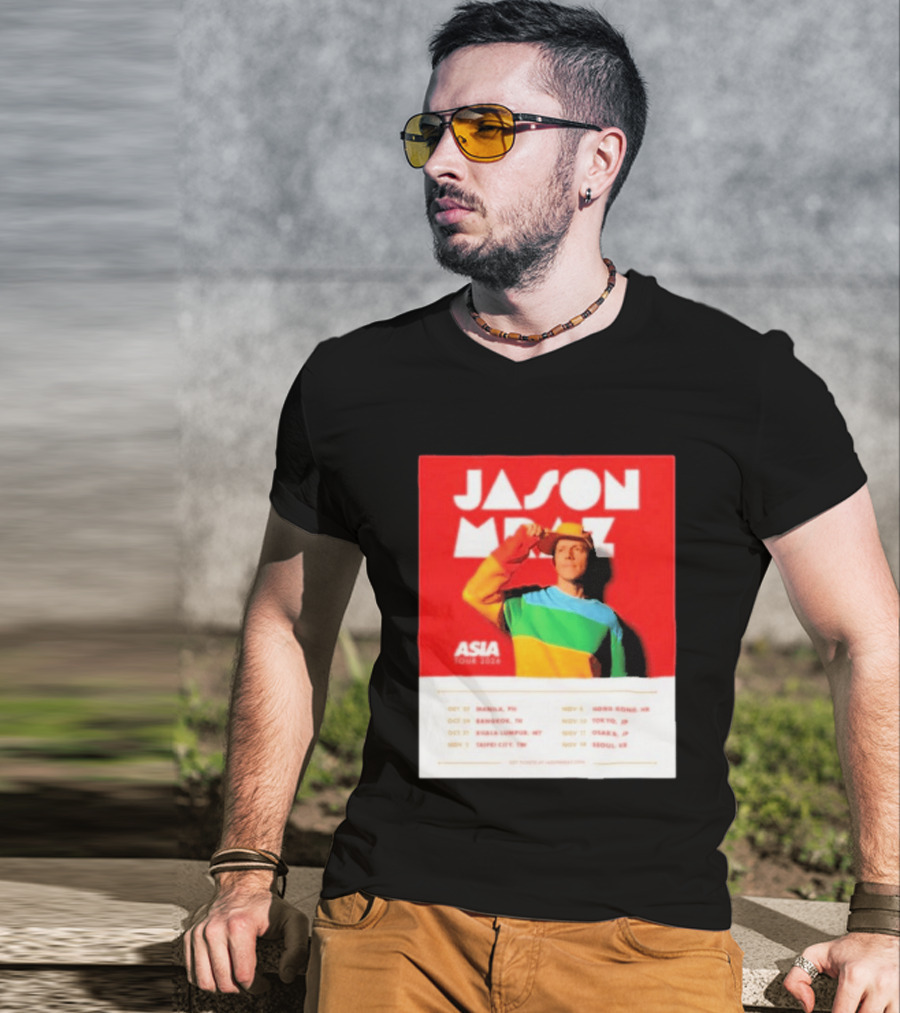 Jason Mraz Asia Tour Manila Bangkok Kuala Lumpur Taipei Hong Kong Tokyo Osaka Seoul 2026 T-Shirt