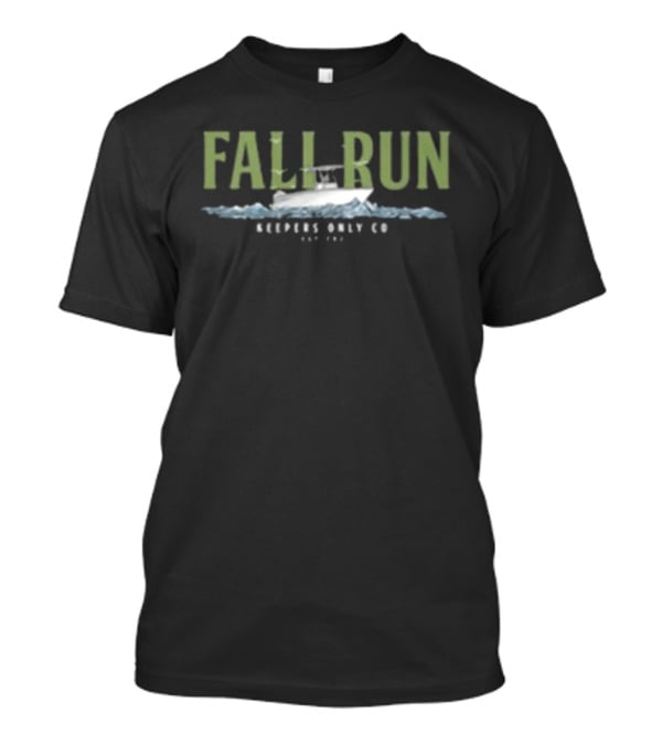 Keepers Only Co Fall Run Boat Ocean Scene T-Shirt