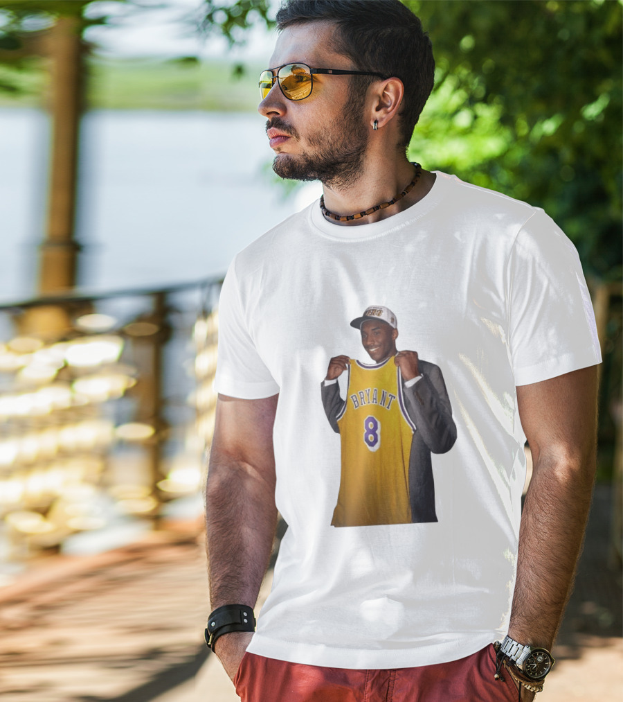 Bryant 8 Lakers Jersey Iconic Kobe Image T-Shirt