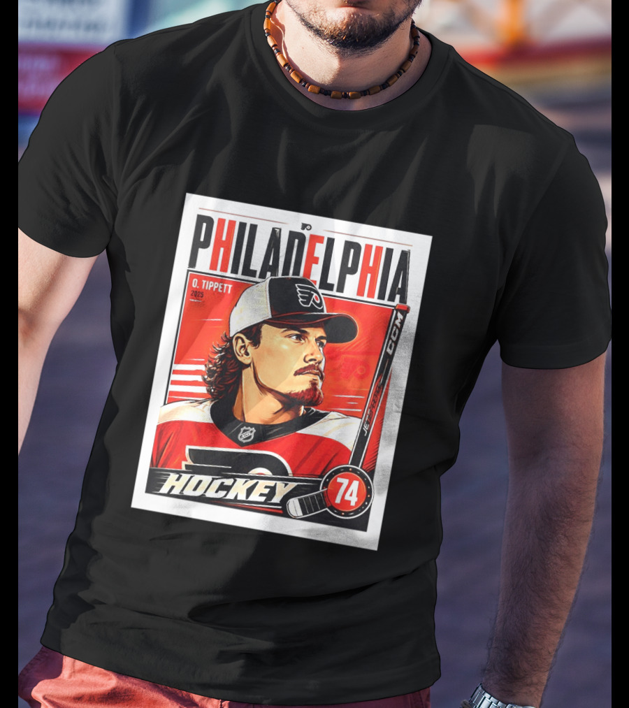 Owen Tippett 74 Philadelphia Flyers Hockey Vintage Style 2025 T-Shirt