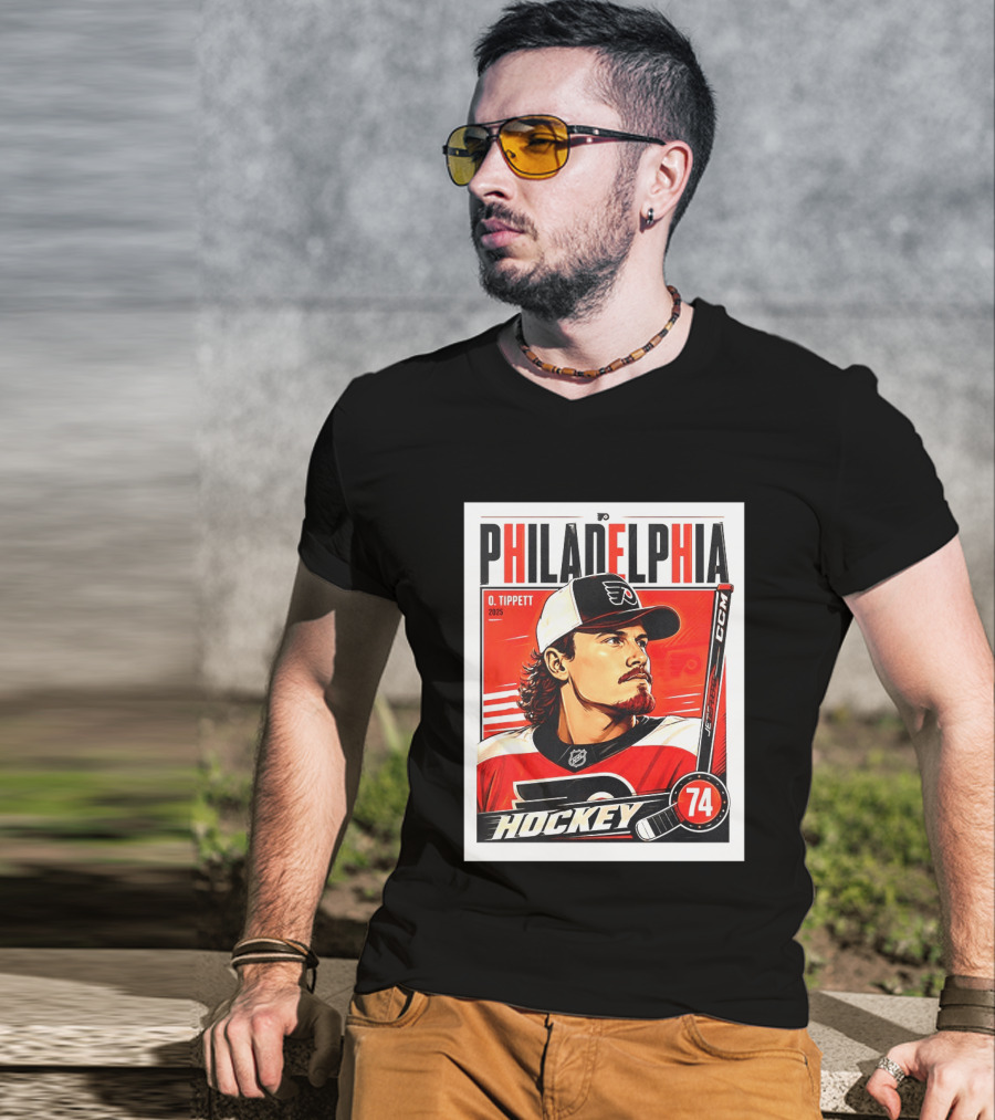 Owen Tippett 74 Philadelphia Flyers Hockey Vintage Style 2025 T-Shirt