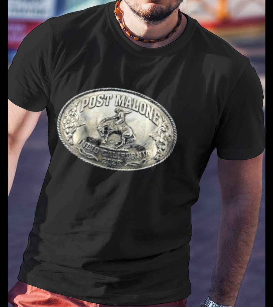 Post Malone Indio California 2026 Rodeo Belt Buckle T-Shirt