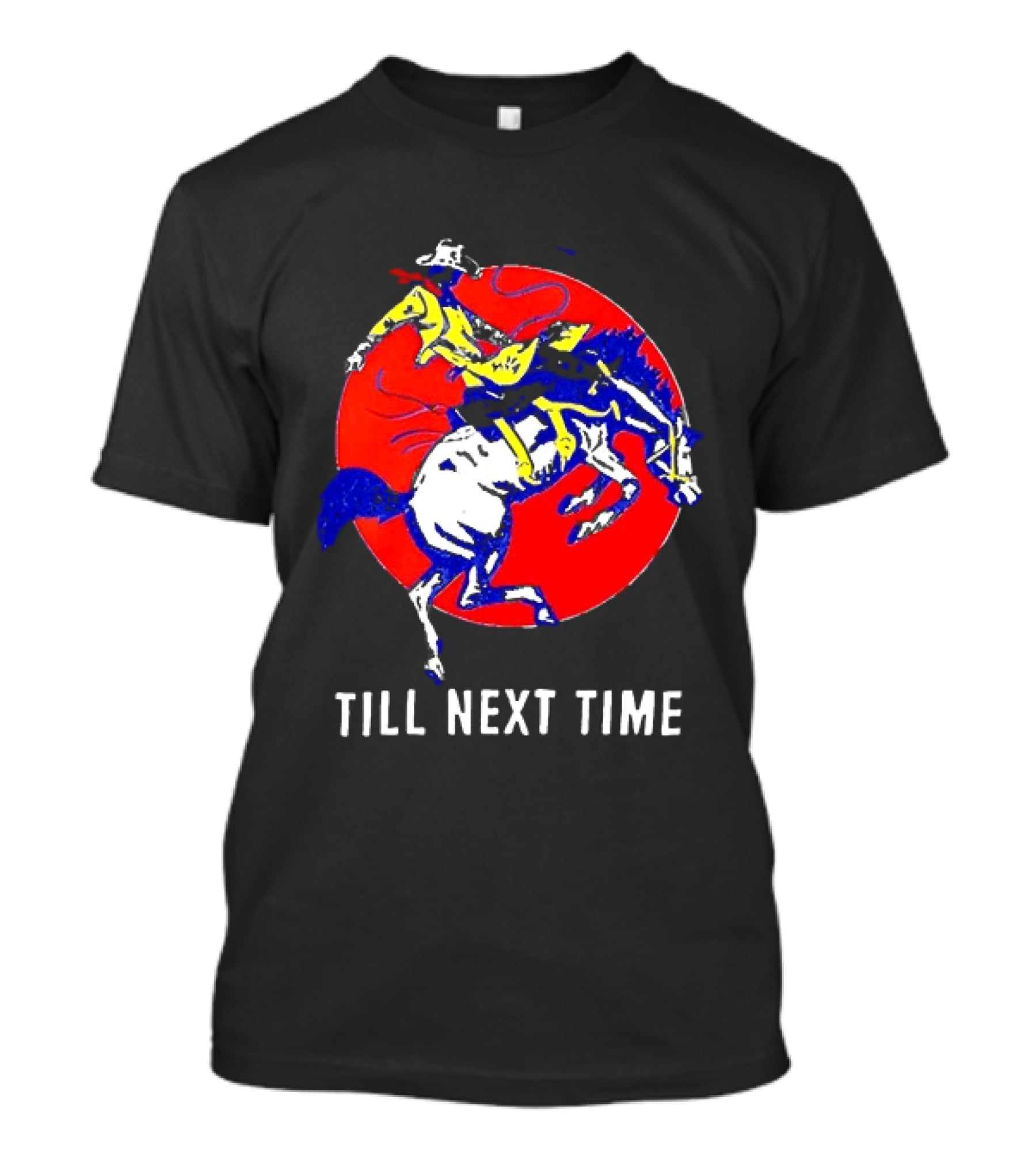 RJ Decker Till Next Time Rodeo Cowboy Riding Horse Iconic Red T-Shirt