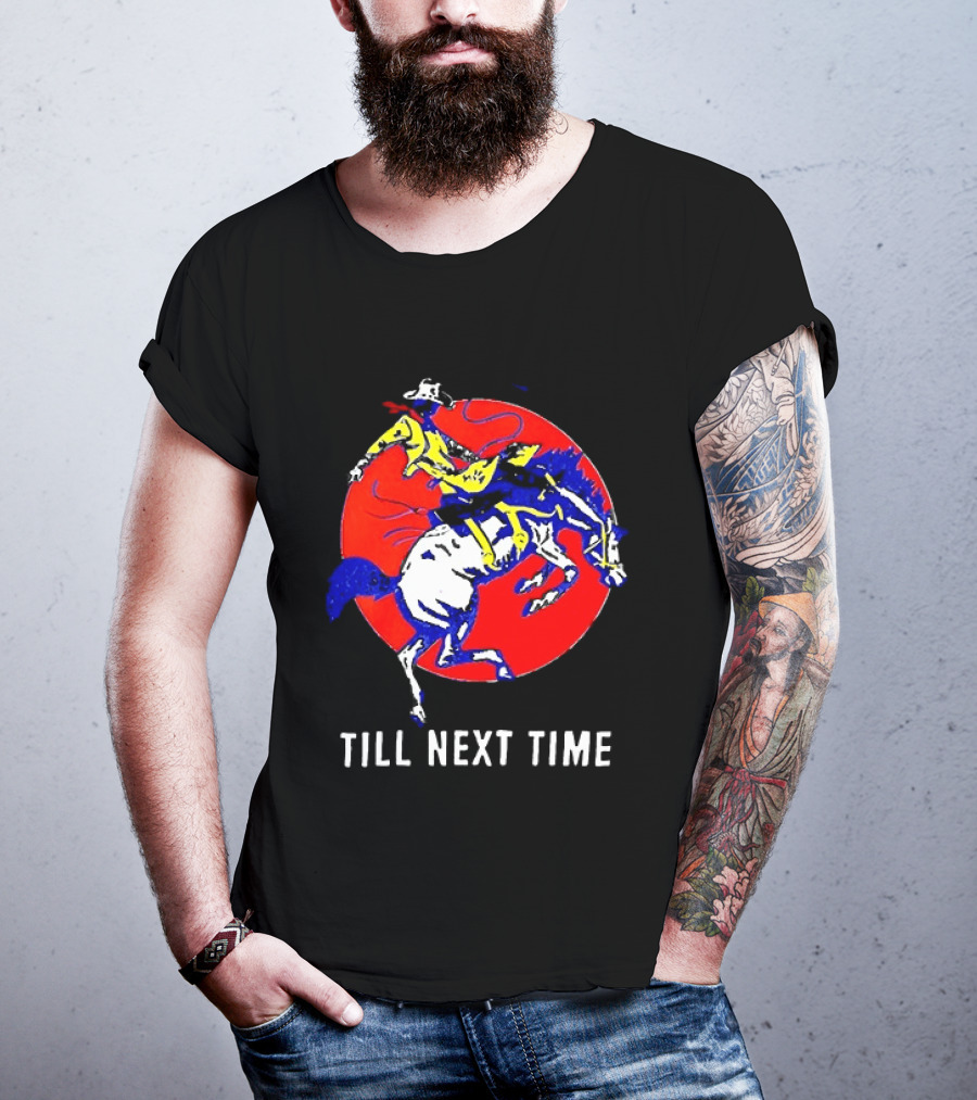 RJ Decker Till Next Time Rodeo Cowboy Riding Horse Iconic Red T-Shirt