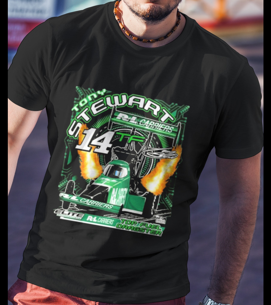 Tony Stewart R+L Carriers 14 TF Elite Top Fuel Dragster Racing T-Shirt