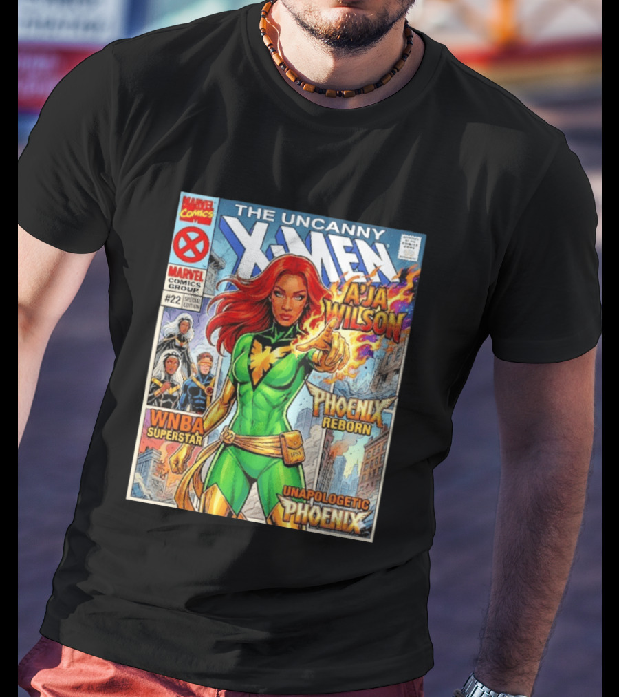 The Uncanny X Men A'Ja Wilson Phoenix Reborn WNBA Superstar Unapologetic Phoenix Comic T-Shirt