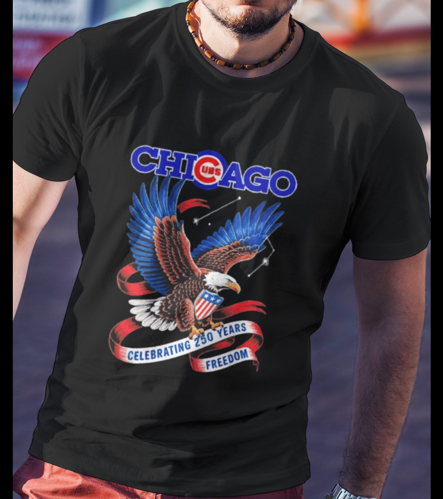 Chicago Cubs Bald Eagle Celebrating 250 Years Freedom T-Shirt