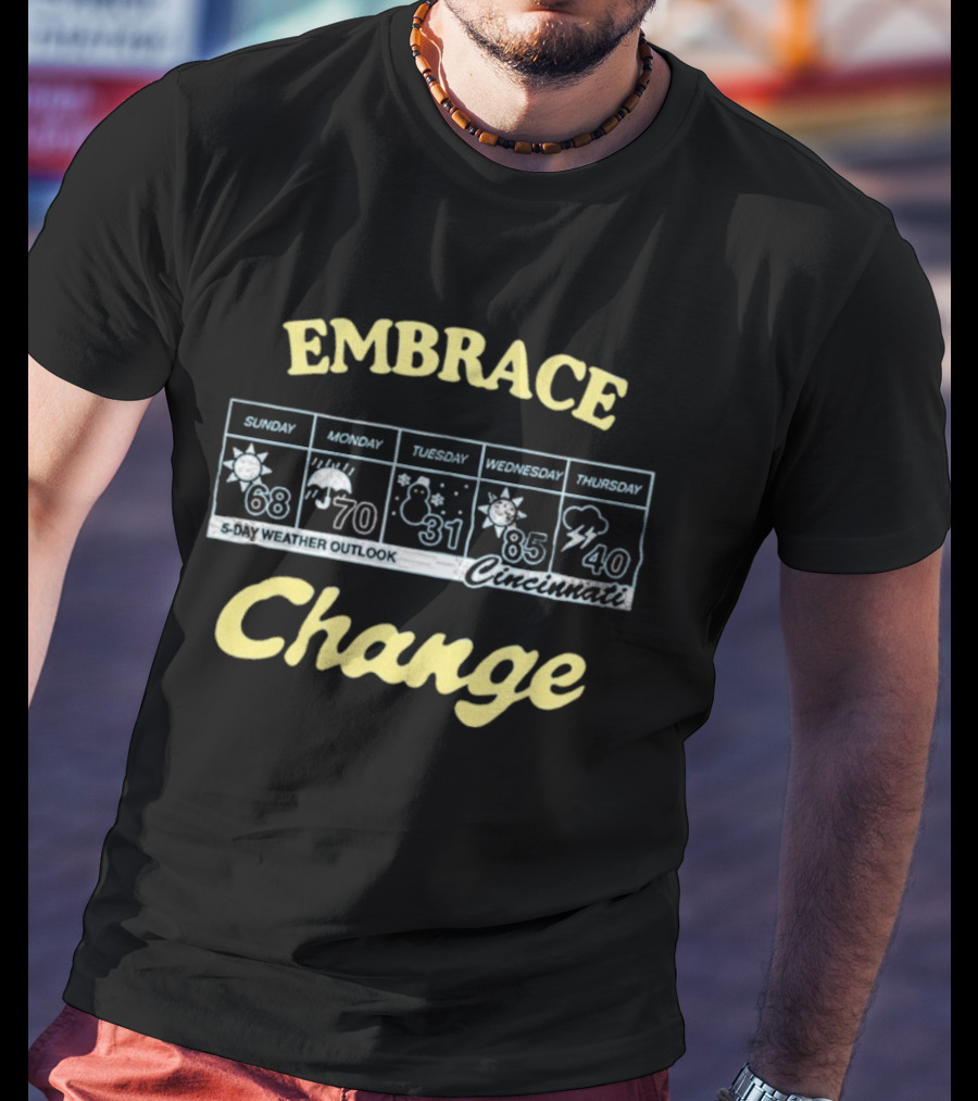 Cincinnati Embrace Change 5 Day Weather Outlook Forecast T-Shirt