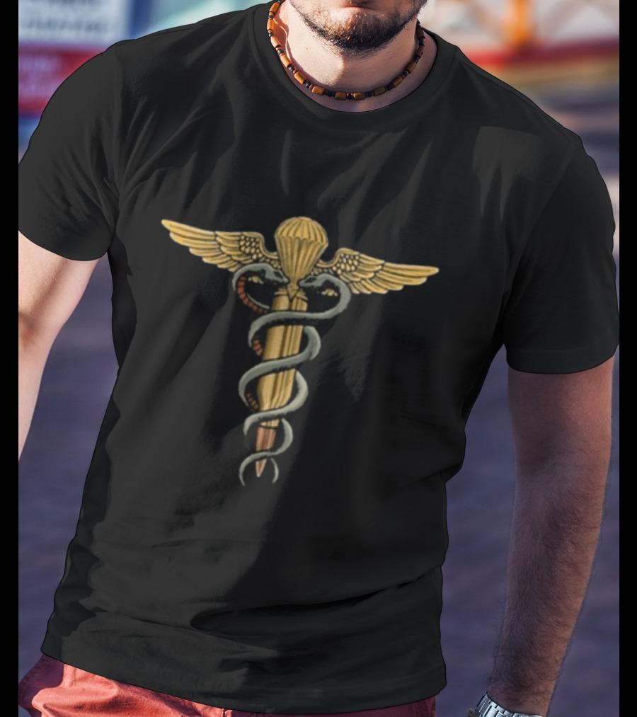 Doing The Lords Work 0331 Nun Army Combat Medic Parachute Wings Caduceus T-Shirt