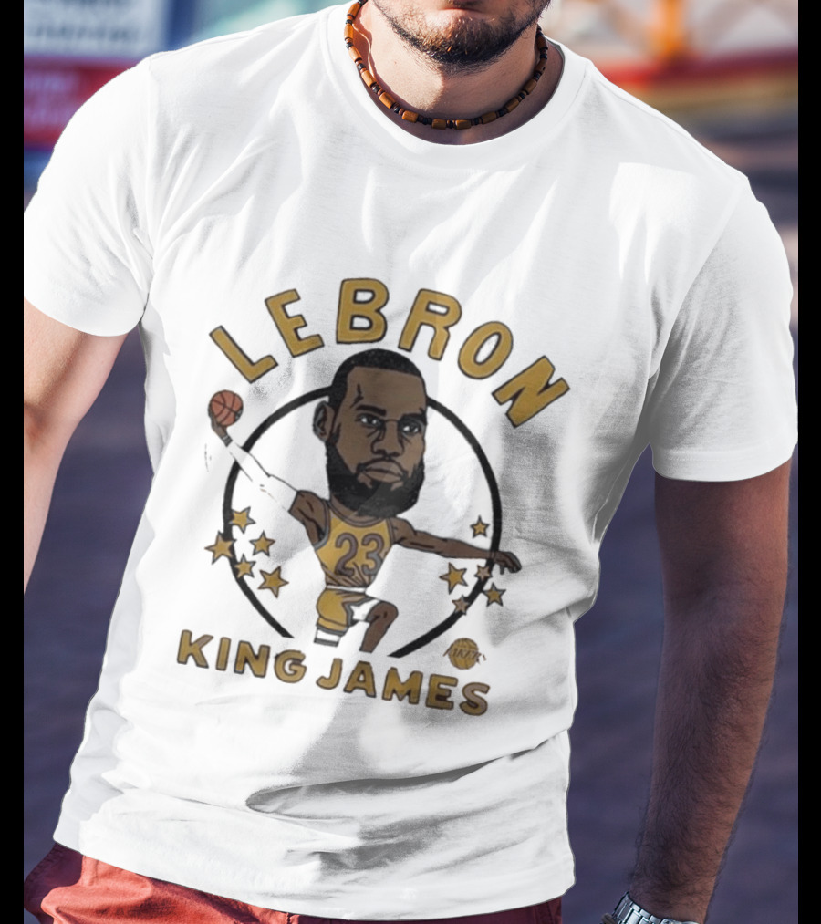 LeBron King James Los Angeles Lakers Basketball Caricature 23 T-Shirt