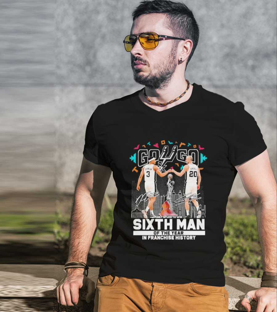 Go Spurs Go Sixth Man Of The Year Johnson Ginobili Franchise History T-Shirt