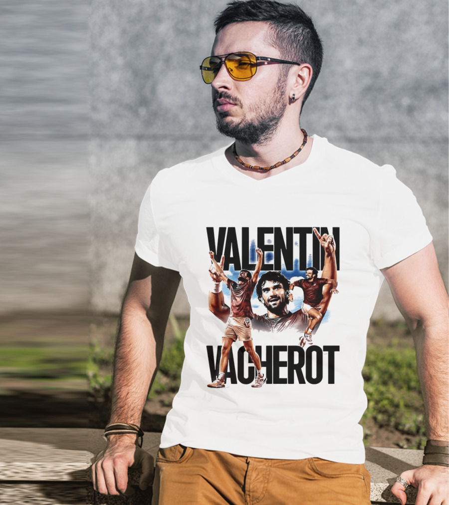 Valentin Vacherot Tennis Player Action Pose Montage T-Shirt