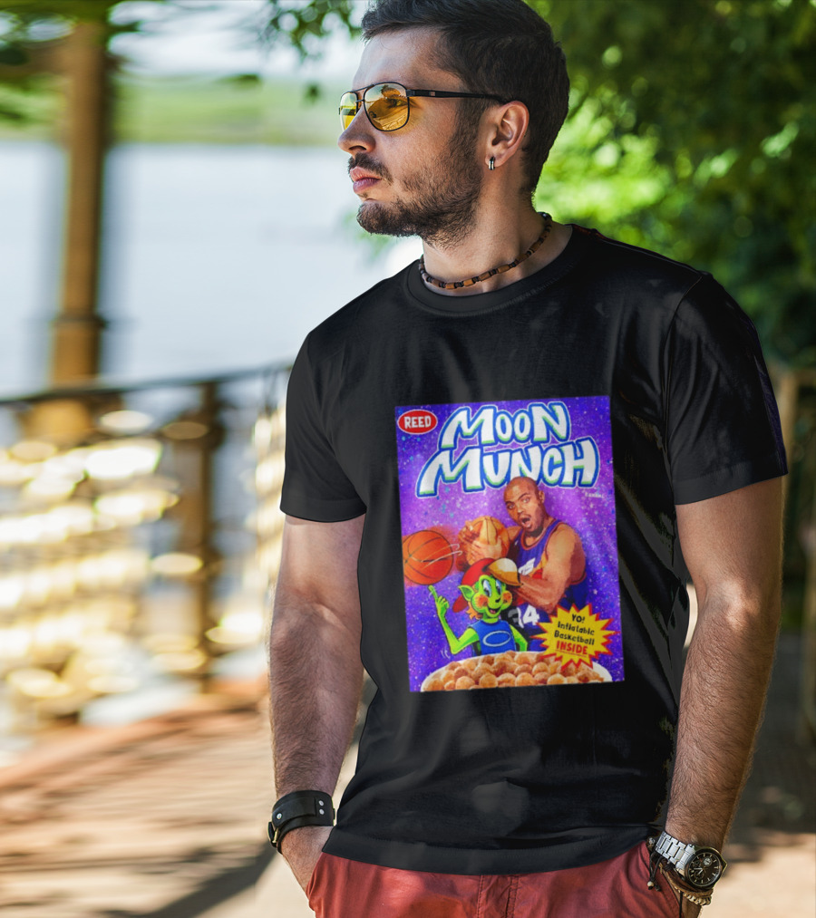 Reed Moon Munch Basketball Cereal Charles Barkley Phoenix Suns Magic T-Shirt