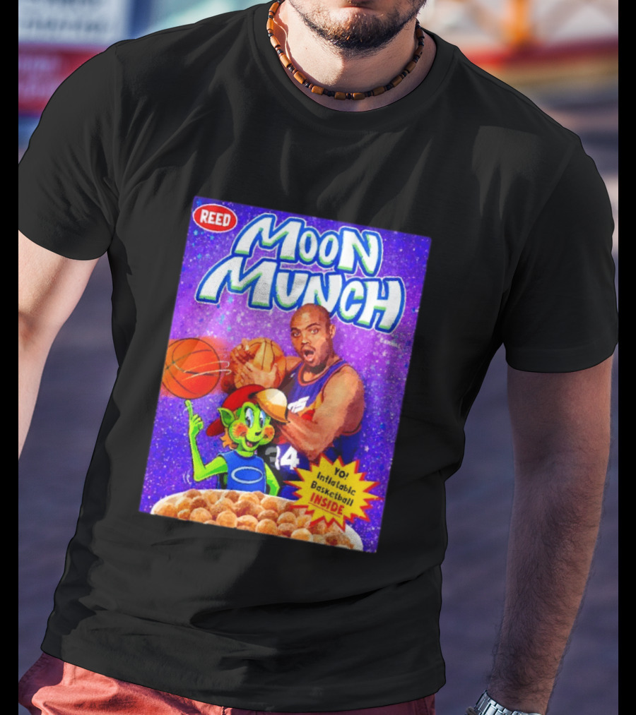 Reed Moon Munch Basketball Cereal Charles Barkley Phoenix Suns Magic T-Shirt