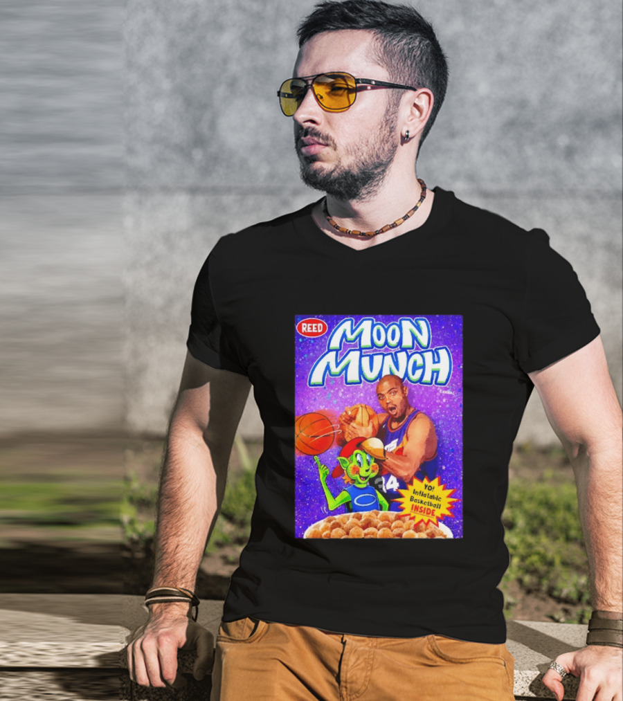 Reed Moon Munch Basketball Cereal Charles Barkley Phoenix Suns Magic T-Shirt