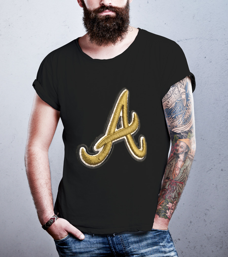 Atlanta Braves Armed Forces 2026 Hat Gold Embroidered A T-Shirt