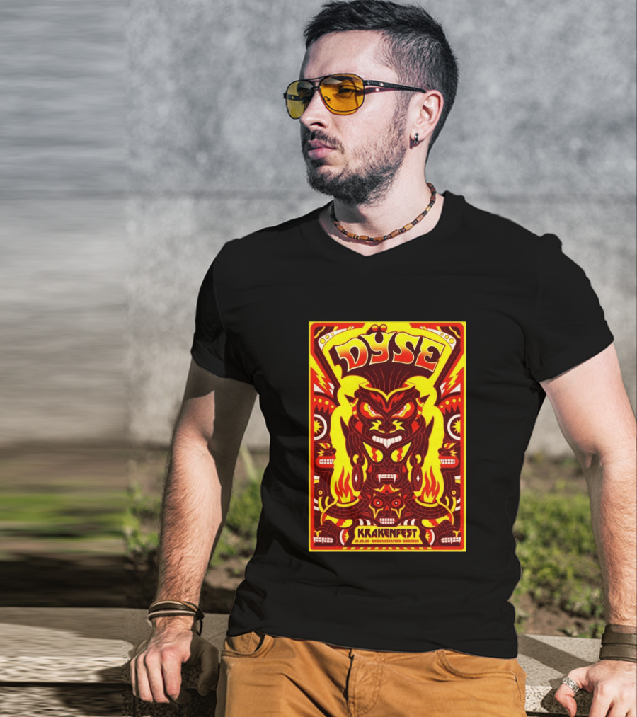 Dyse Krakenfest 01.05.26 Groovestation Dresden Bold Psychedelic Demon T-Shirt