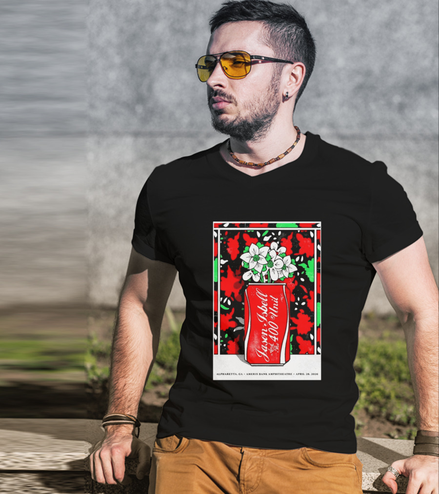Jason Isbell And The 400 Unit Alpharetta GA Ameris Bank Amphitheatre April 28 2026 Floral Can T-Shirt