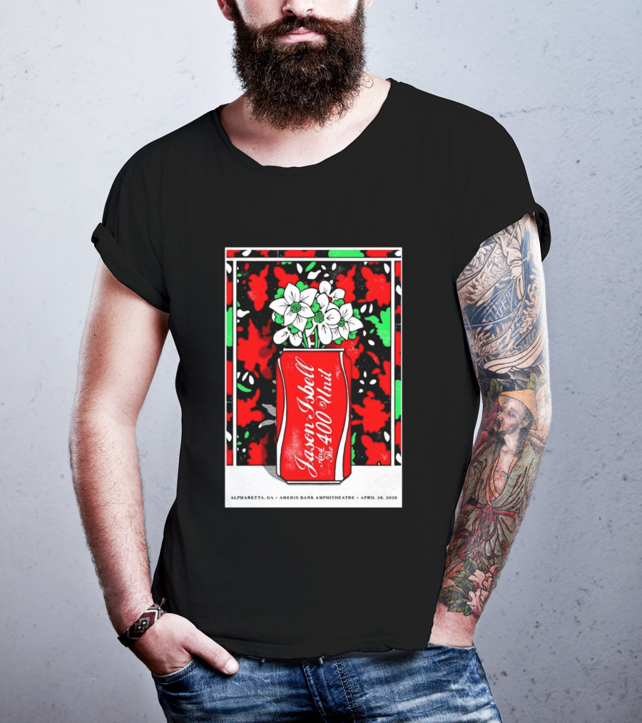 Jason Isbell And The 400 Unit Alpharetta GA Ameris Bank Amphitheatre April 28 2026 Floral Can T-Shirt