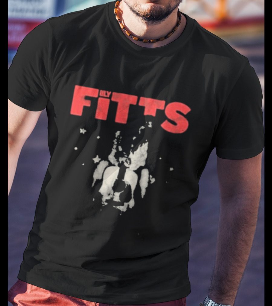 Lily Fitts Red Text With Abstract White Splash T-Shirt
