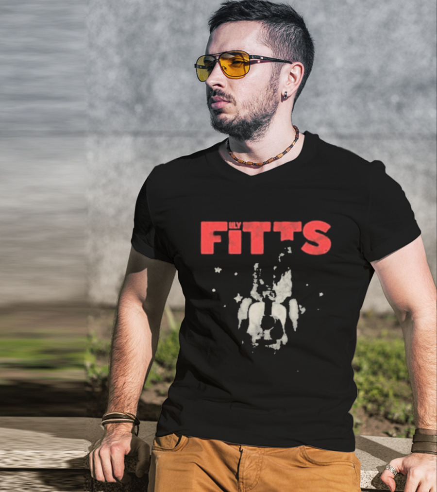 Lily Fitts Red Text With Abstract White Splash T-Shirt