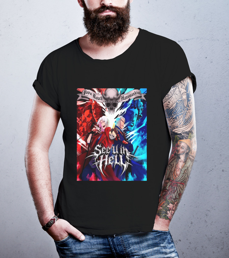 Papa Roach Hanumankind Devil May Cry Season 2 See U In Hell Song T-Shirt