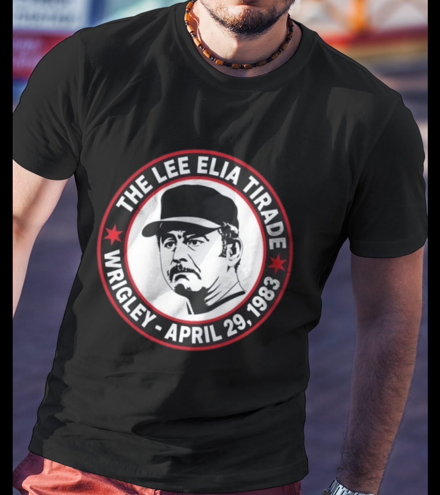 The Lee Elia Tirade Wrigley April 29 1983 Circular Badge With Baseball Cap T-Shirt