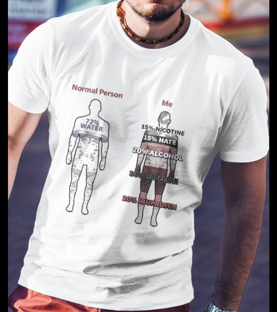 Normal Person Water Versus Me Hate Alcohol Ibuprofen T-Shirt