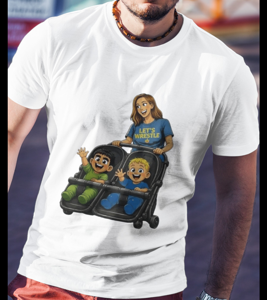 Pro Wrestling Tees Let's Wrestle Mother Lareesa Double Stroller Kids T-Shirt