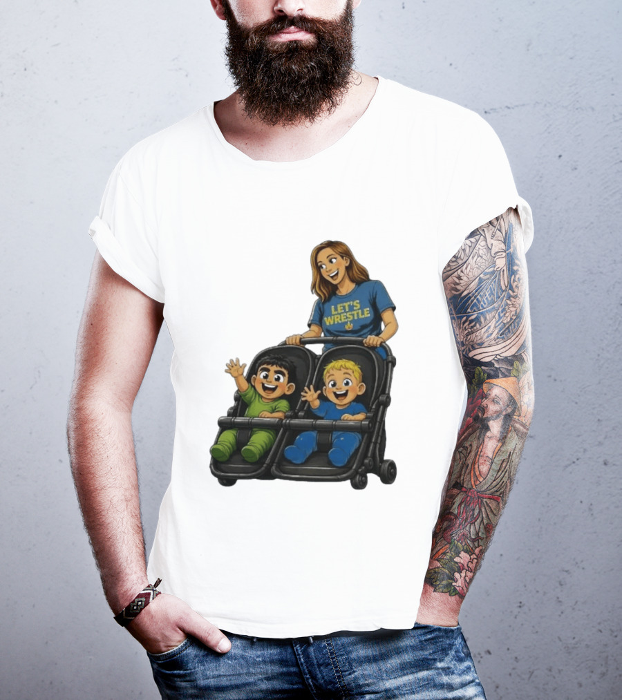Pro Wrestling Tees Let's Wrestle Mother Lareesa Double Stroller Kids T-Shirt