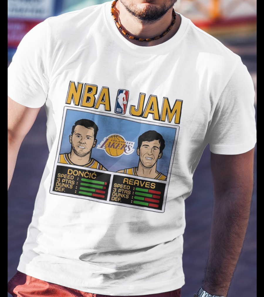 NBA Jam Luka Doncic Austin Reaves Los Angeles Lakers T-Shirt