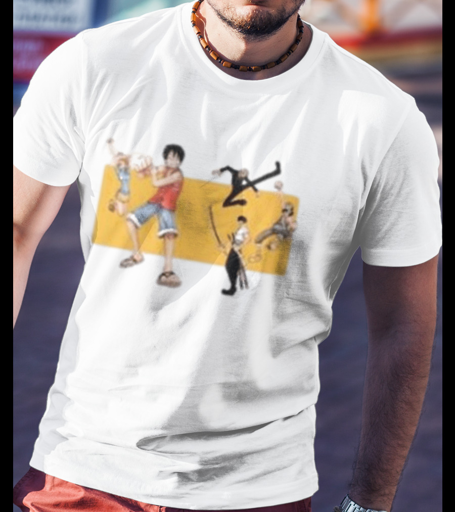 One Piece Classic Anime Characters In Action Pose T-Shirt