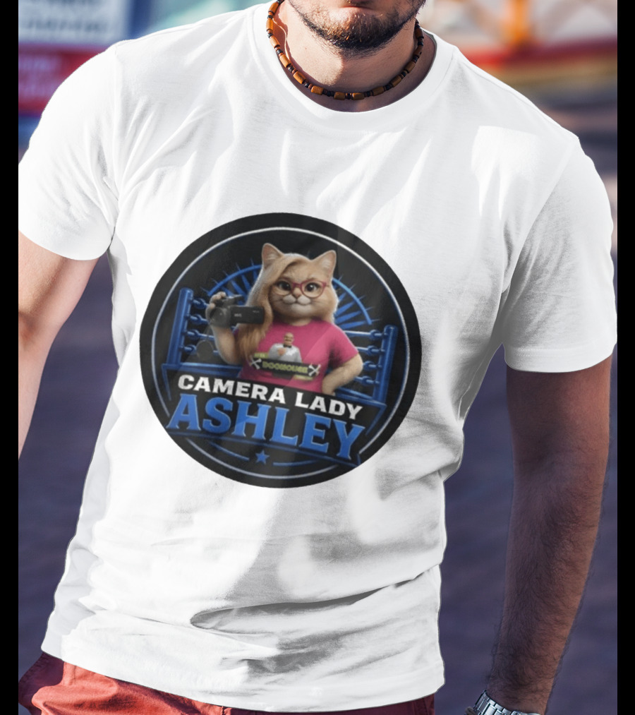Pro Wrestling Tees Camera Lady Ashley Referee BONE Jones Productions T-Shirt