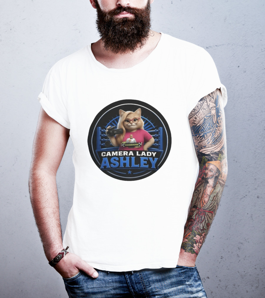Pro Wrestling Tees Camera Lady Ashley Referee BONE Jones Productions T-Shirt