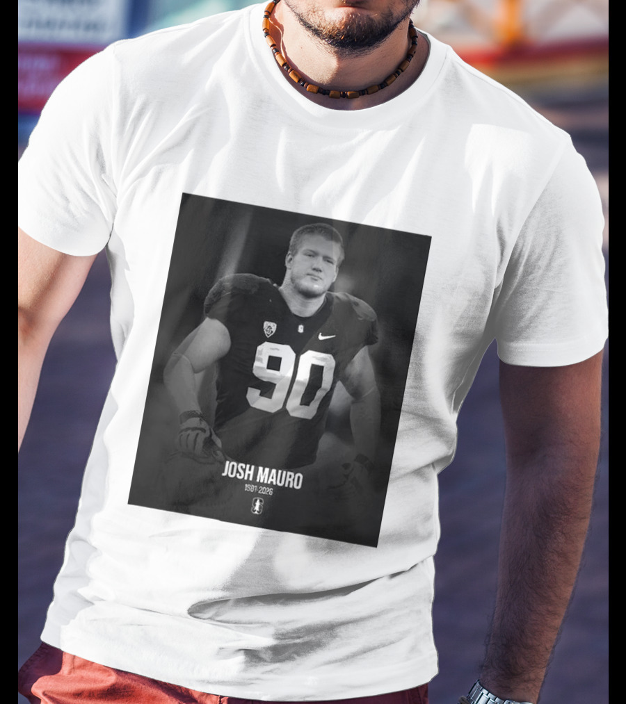 Josh Mauro 1991 2026 Stanford Football Number 90 Nike T-Shirt