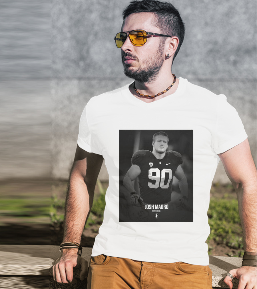 Josh Mauro 1991 2026 Stanford Football Number 90 Nike T-Shirt