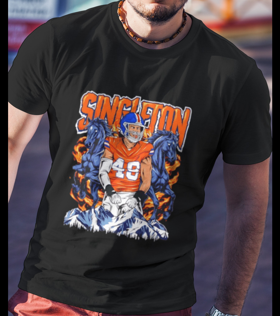 Alex Singleton Denver Broncos Dark Horse 48 Rocky Mountains T-Shirt