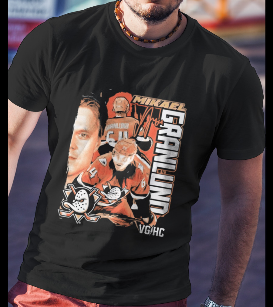 Anaheim Ducks Mikael Granlund VGHC Hockey Team Collage T-Shirt
