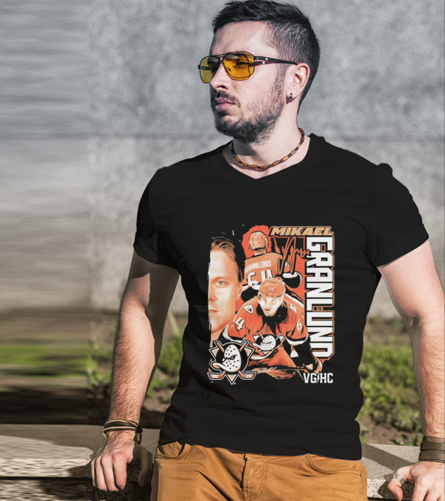 Anaheim Ducks Mikael Granlund VGHC Hockey Team Collage T-Shirt